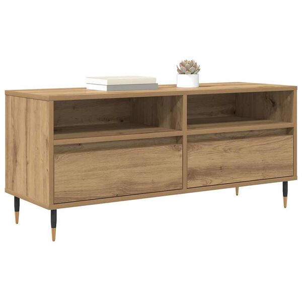 vidaXL Meuble TV avec tiroir Ch&ecirc;ne artisanal 100 x 34,5 x 44,5 cm
