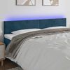 vidaXL T&ecirc;te de lit &agrave; LED Bleu fonc&eacute; 180x5x78/88 cm Velours