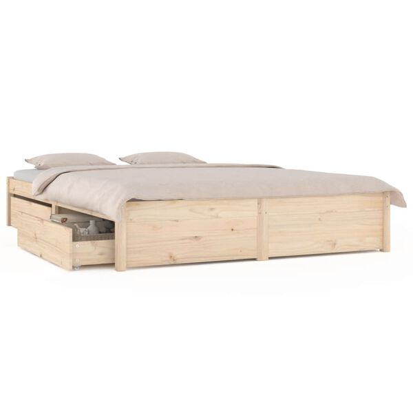 vidaXL Cadre de lit sans matelas avec tiroirs