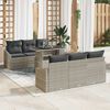 vidaXL Ensemble de canap&eacute; de jardin 7 pcs Gris clair Poly rotin