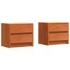 vidaXL Tables de chevet 2 pi&egrave;ces Brun cire 40 x 30.5 x 35.5 cm