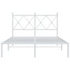 vidaXL Cadre de lit m&eacute;tal sans matelas et t&ecirc;te de lit blanc 120x200 cm
