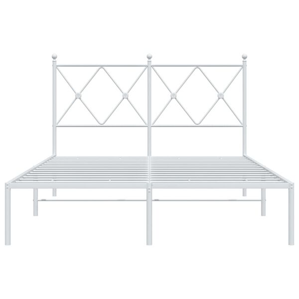 vidaXL Cadre de lit m&eacute;tal sans matelas et t&ecirc;te de lit blanc 120x200 cm