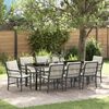 vidaXL Ensemble de salle &agrave; manger pour jardin 9 pcs Noir polyrotin