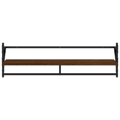 vidaXL Étagères murales avec barres 2 pcs chêne marron 100x25x30 cm