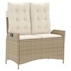 vidaXL Ensemble &agrave; manger de jardin coussins 4 pcs beige r&eacute;sine tress&eacute;e