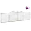 vidaXL Paniers &agrave; gabions arqu&eacute;s 3 pcs 400x30x100/120 cm Fer galvanis&eacute;
