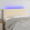 vidaXL T&ecirc;te de lit &agrave; LED Cr&egrave;me 90x5x78/88 cm Tissu
