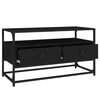 vidaXL Meuble TV noir 80x35x45 cm bois d'ing&eacute;nierie