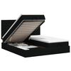 vidaXL Lit ottoman avec matelas avec t&ecirc;te de lit 2 pc Noir Tissu