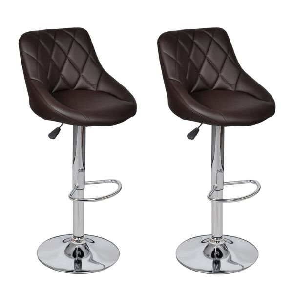 vidaXL Tabourets de bar lot de 2 marron similicuir