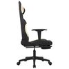 vidaXL Chaise de jeu de massage avec repose-pied Noir et cr&egrave;me Tissu