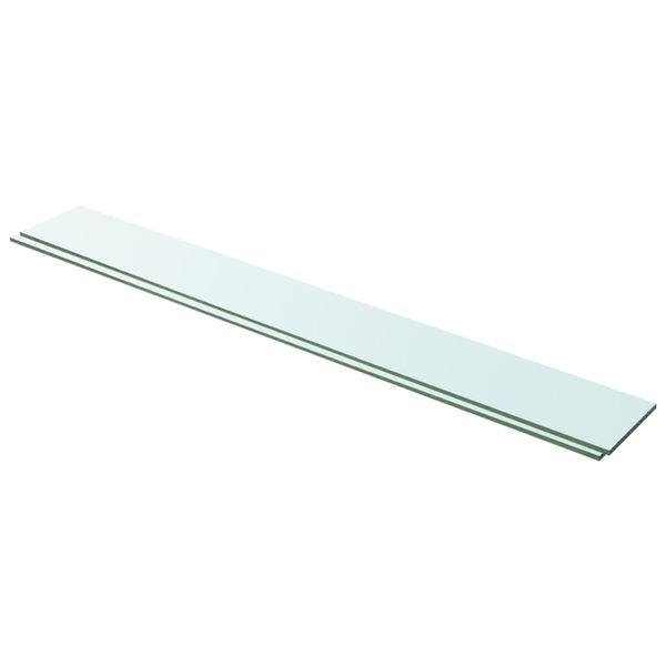 vidaXL Panneaux d'&eacute;tag&egrave;re 2 pcs Verre Transparent 100 x 12 cm