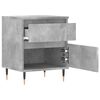 vidaXL Table de chevet gris b&eacute;ton 40x35x50 cm bois d&rsquo;ing&eacute;nierie