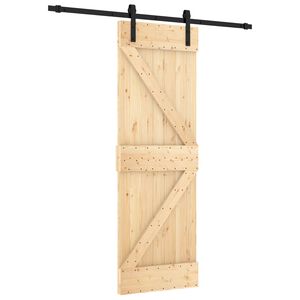 vidaXL Porte coulissante 70 x 210 cm Bois de pin massif (non trait&eacute;)