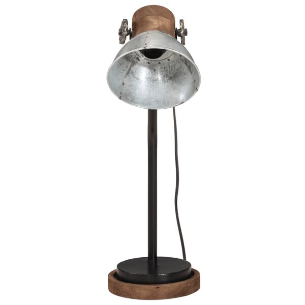 vidaXL Lampe de bureau 25 W argent vintage 18x18x60 cm E27
