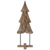 vidaXL Sapin de No&euml;l avec support Marron 121 cm Bois de teck solide