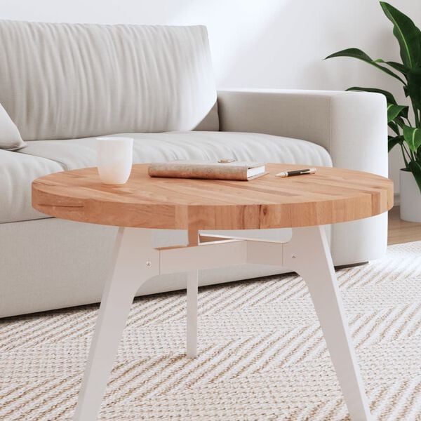 vidaXL Dessus de table &Oslash;70x4 cm rond bois massif de h&ecirc;tre
