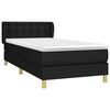 vidaXL Sommier &agrave; lattes de lit avec matelas Noir 90x200 cm Tissu