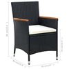 vidaXL Ensemble &agrave; manger d'ext&eacute;rieur 5pcs avec coussins R&eacute;sine tress&eacute;e