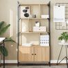 vidaXL Biblioth&egrave;que avec portes Ch&ecirc;ne Sonoma 76,5x30x154,5 cm Bois d'ing&eacute;nierie