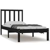 vidaXL Cadre de lit sans matelas noir 75x190 cm bois de pin massif