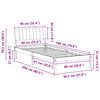 vidaXL Cadre de lit Marron et noir 90 x 190 cm Bois massif en pin