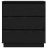 vidaXL Cabinet de chevet avec Noir 71 x 34.5 x 75 cm Bois d'ing&eacute;nierie