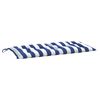 vidaXL Coussins de banc de jardin lot de 2 rayures bleues et blanches