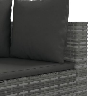 vidaXL Salon de jardin avec coussins 7 pcs gris résine tressée