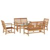 vidaXL Ensemble de canap&eacute; de jardin 5 pcs Naturel Bois de teck massif