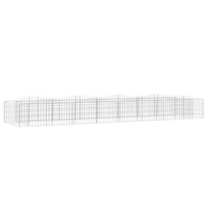vidaXL Lit sur&eacute;lev&eacute; &agrave; gabions arqu&eacute; 400x100x50 cm Fer galvanis&eacute;