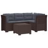 vidaXL Canap&eacute; de jardin 4 places avec coussins style rotin PP Marron