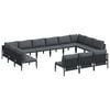 vidaXL Ensemble de canap&eacute; de jardin 13 pc Noir Acier