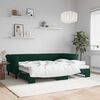 vidaXL Lit de jour avec gigogne sans matelas vert fonc&eacute; 80x200 cm