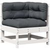 vidaXL Salon de jardin 7 pcs avec coussins blanc bois de pin massif
