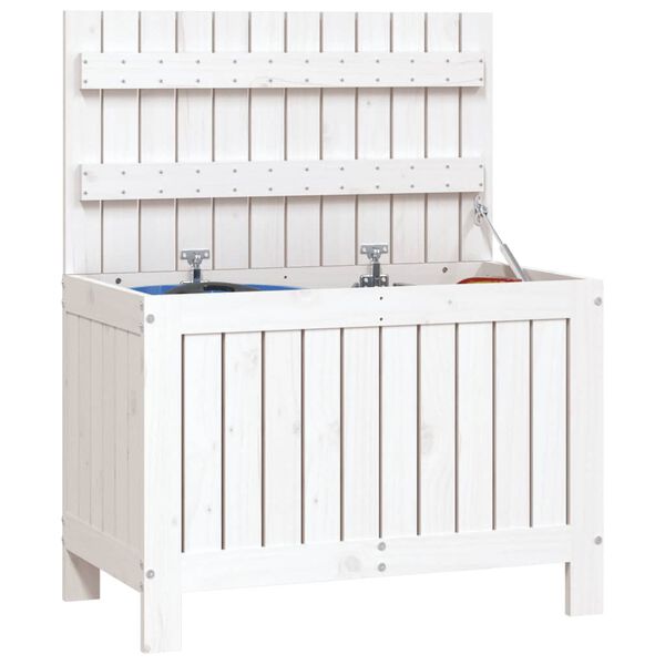 vidaXL Bo&icirc;te de rangement de jardin Blanc 76x42,5x54 cm Bois de pin