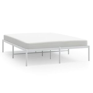 vidaXL Cadre de lit m&eacute;tal sans matelas blanc 160x200 cm