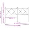 vidaXL T&ecirc;te de lit de remplacement m&eacute;tal blanc 160 cm