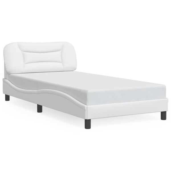 vidaXL Cadre de lit avec LED sans matelas Hvar blanc 100x200 cm