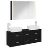 vidaXL Ensemble de mobilier de salle de bain 4 pc Ch&ecirc;ne noir