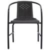 vidaXL Ensemble &agrave; manger de jardin 3 pcs Noir