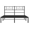 vidaXL Cadre de lit m&eacute;tal sans matelas avec t&ecirc;te de lit noir 140x200cm