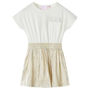 vidaXL Robe enfants &agrave; manches courtes &eacute;cru 104