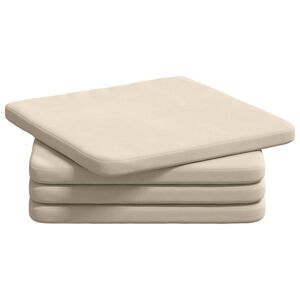 vidaXL Coussins de si&egrave;ge 4 pcs Beige 40 x 40 x 3 cm