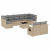 vidaXL Salon de jardin avec coussins 10 pcs beige r&eacute;sine tress&eacute;e