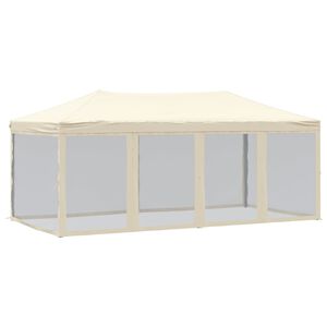vidaXL Tente de r&eacute;ception pliable avec parois Cr&egrave;me 3x6 m