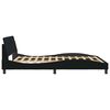 vidaXL Cadre de lit Dover noir 160x200 cm tissu
