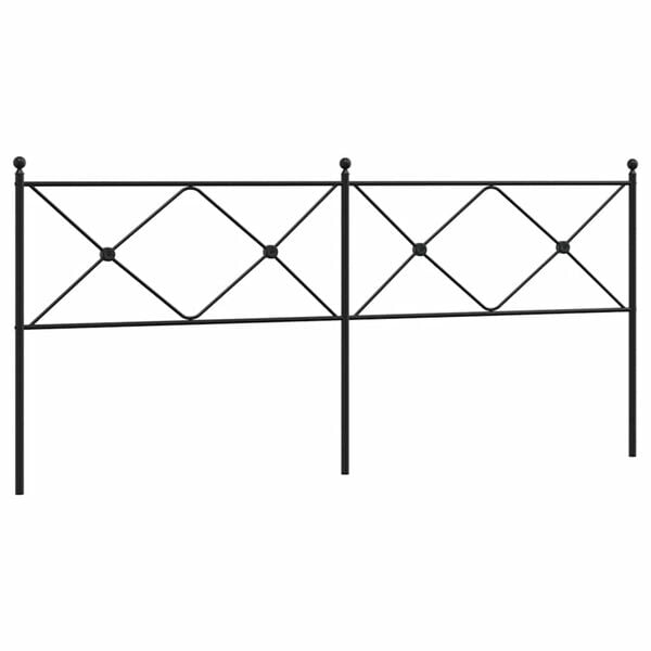 vidaXL T&ecirc;te de lit de remplacement m&eacute;tal noir 200 cm