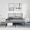 vidaXL Cadre de lit m&eacute;tal sans matelas avec t&ecirc;te de lit noir 193x203cm